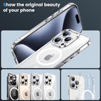 Entronix [Magnetic] Case Compatible with iPhone 15 Pro - [Hard Back] Thick Clear