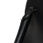Drummed Calfskin Suede Double Zip Trapeze Black