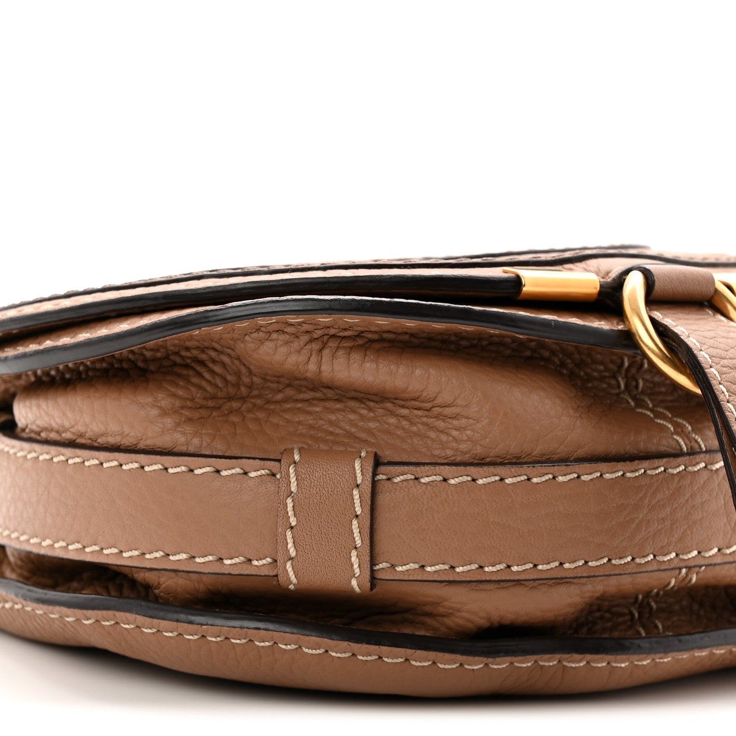 Calfskin Mini Marcie Round Crossbody Bag Nut