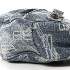 Bleached Denim BB Monogram Le Cagole Shoulder Bag XS Blue