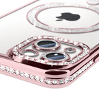 Entronix [Magnetic] Case Compatible with iPhone 15 Plus - [Clear Back] Luxury Diamonds