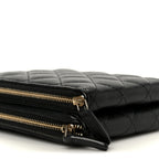 Caviar Quilted Phone Holder With Chain Black