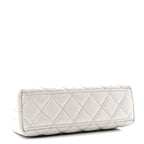 Shiny Aged Calfskin Quilted Nano Kelly Shopper Light Grey