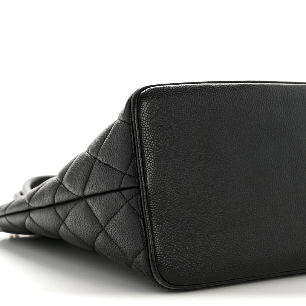 Caviar Quilted Medallion Tote Black