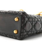 Crinkled Patent Cannage Small Lucky Badges My Lady Dior Black