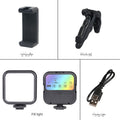 camera color fill light with bracket set outdoor mobile phone live shooting self portrait beauty light portable RGB pocket light mini