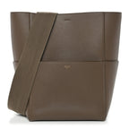 Soft Grained Calfskin Sangle Bucket Bag Taupe