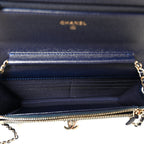 Caviar Quilted Golden Class Wallet On Chain WOC Navy