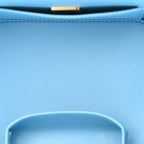 Caviar Quilted Top Handle Vanity Case With Chain Blue