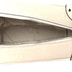 Calfskin GG Tennis Embossed Square Messenger Bag Mystic White