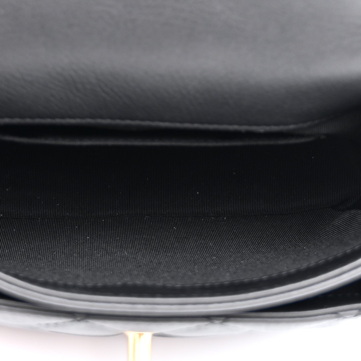 Calfskin Quilted Top Handle Flap Black