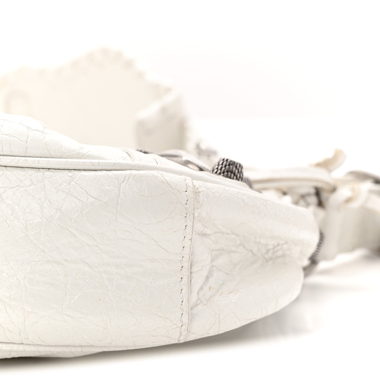 Agneau Arena Le Cagole Shoulder Bag XS Optic White