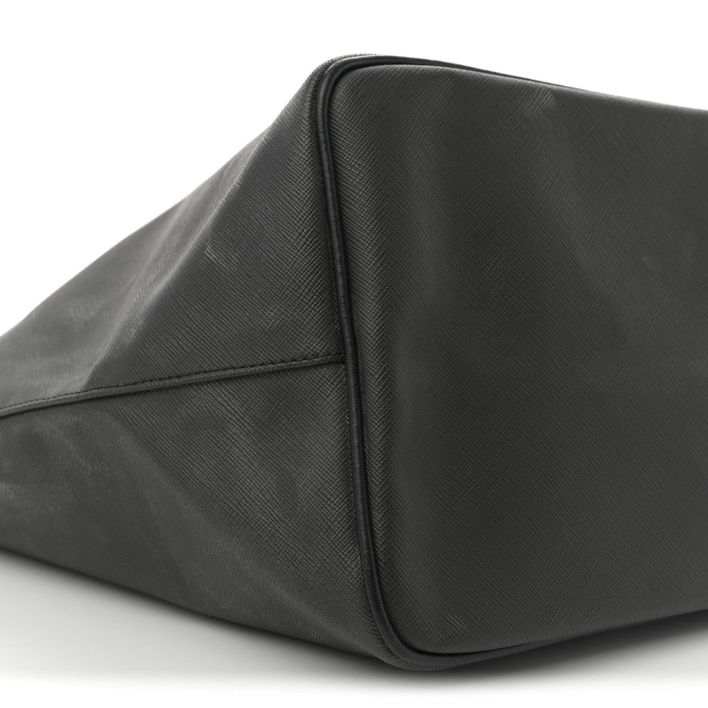 Textured Coated Canvas Bambi Print Large Antigona Tote Black