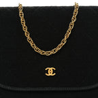 Jersey Quilted Mini Square Flap Black