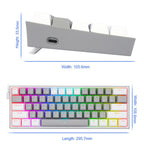 RGB USB Mini Mechanical Gaming Keyboard Red Switch 61 Keys Wired detachable cable; portable for travel