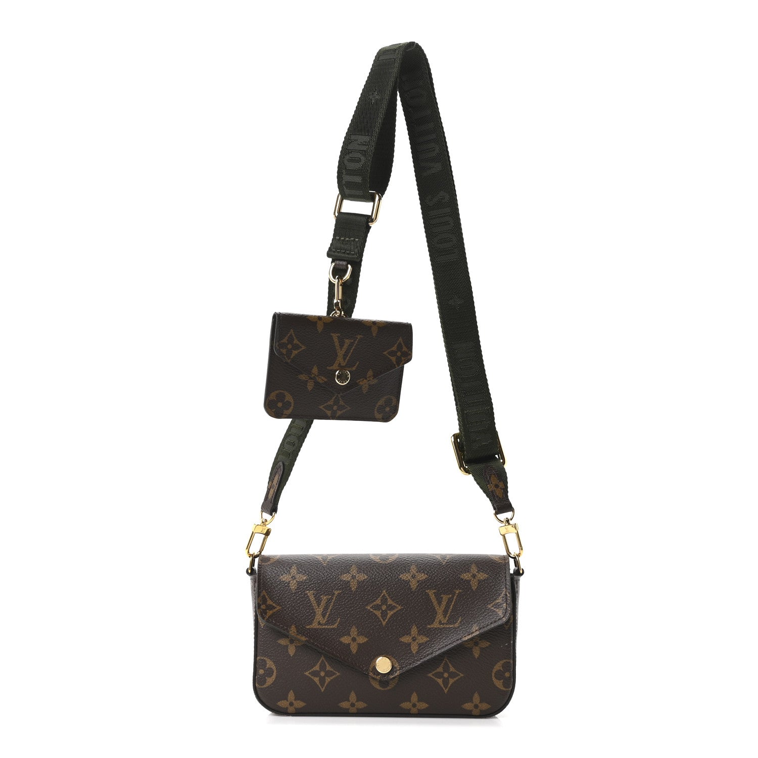 Monogram Felicie Strap & Go Kaki