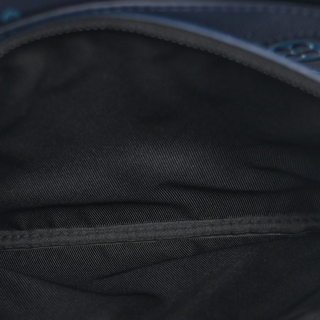 Calfskin Monogram Shadow Trio Messenger Navy River Blue