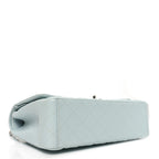 Caviar Quilted Maxi Double Flap Light Blue