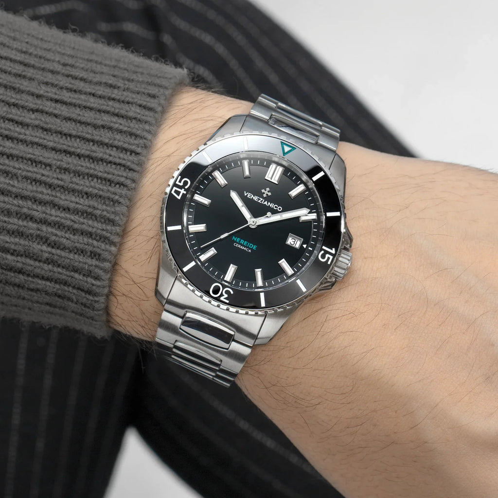 Venezianico Automatic Watch Nereide Ceramica Black Canova Bracelet