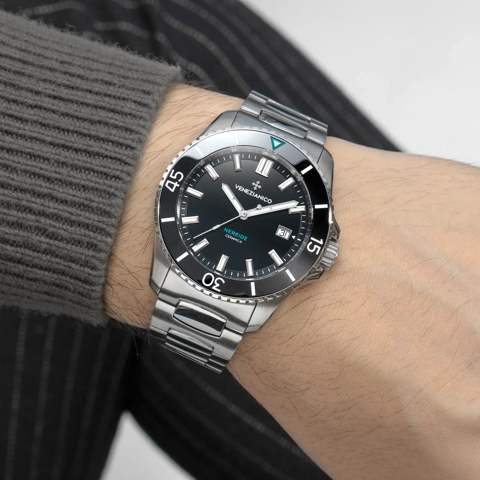 Venezianico Automatic Watch Nereide Ceramica Black Canova Bracelet