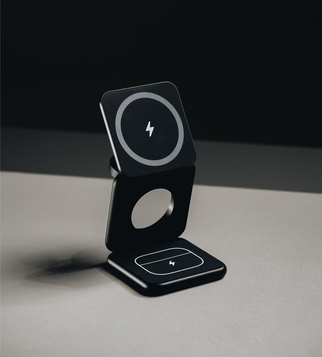 KUXIU X40 3-in-1 MagSafe Foldable Charging Stand - Black