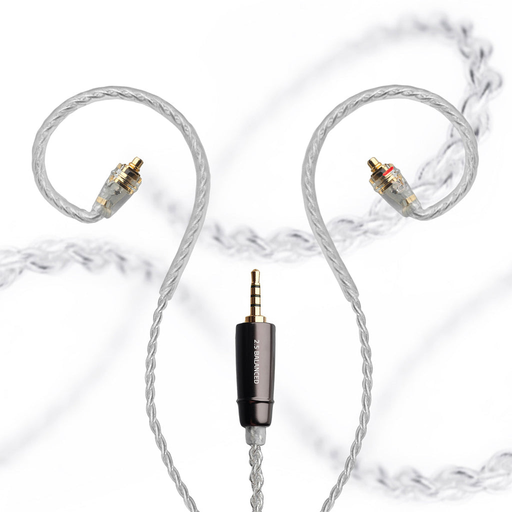 Meze Audio MMCX to 2.5mm Balanced Silver-Plated Headphone Cable - 3.9 ft.