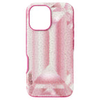 High smartphone case, Crystal print motif, iPhone 16, Pink