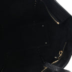Grained Calfskin North South Rockstud Tote Black