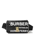 Patent Quilted Horseferry Print Lola Bum Bag Black