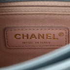 Grained Calfskin Quilted Small Cuba Top Handle Flap Blue