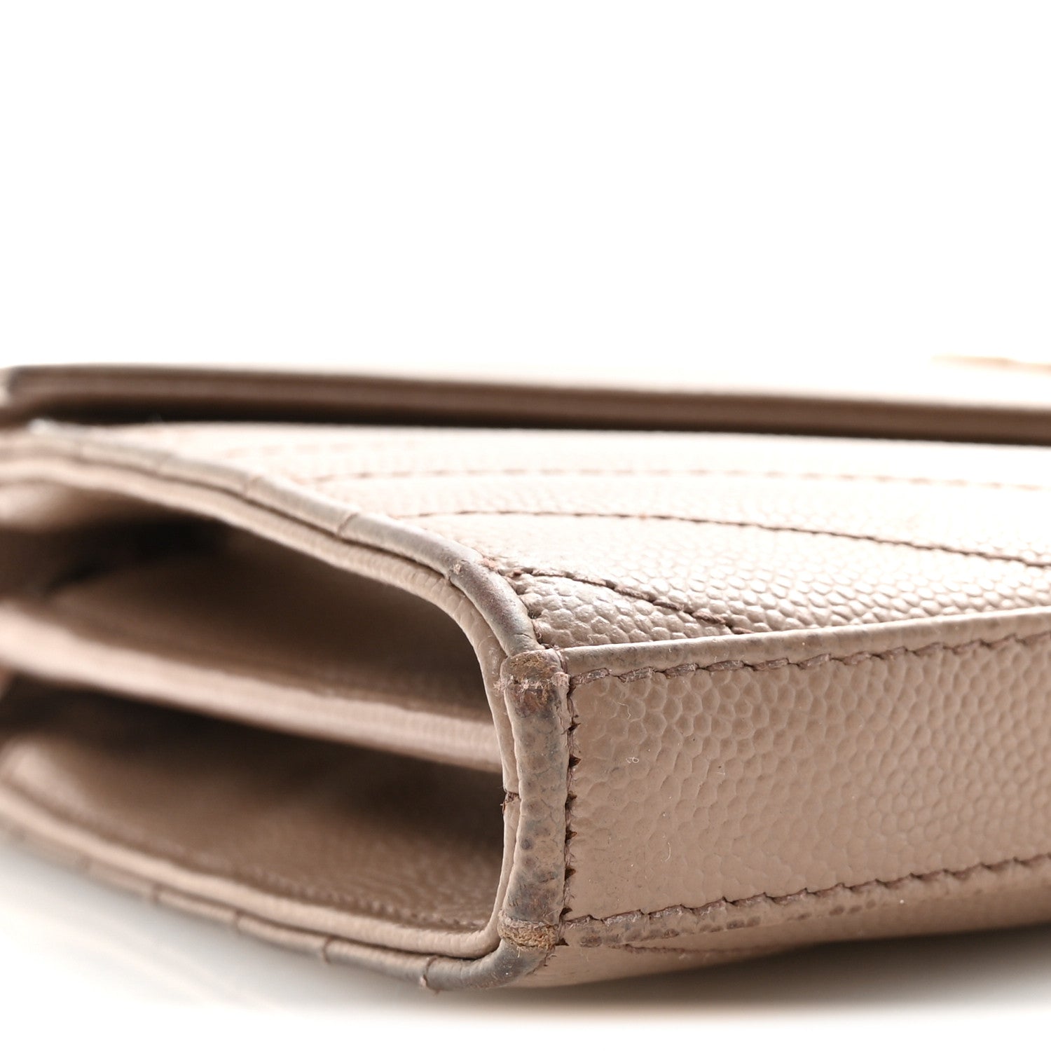 Grain De Poudre Matelasse Chevron Monogram Chain Wallet Taupe