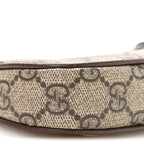 GG Supreme Monogram Textured Dollar Calfskin Mini Ophidia Chain Bag Beige Ebony