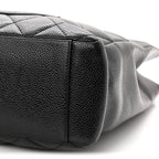 Caviar Quilted Petit Shopping Tote PST Black