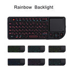 Mini 2.4G RF Wireless Keyboard Spanish French Russian English Keyboard Backlight Touchpad Mouse for PC Notebook Smart Tv Box