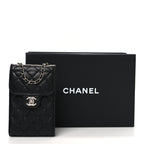 Caviar Quilted Classic Phone Holder Black
