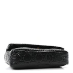 Lambskin Embossed Mini GG Milano Top Handle Shoulder Bag Black