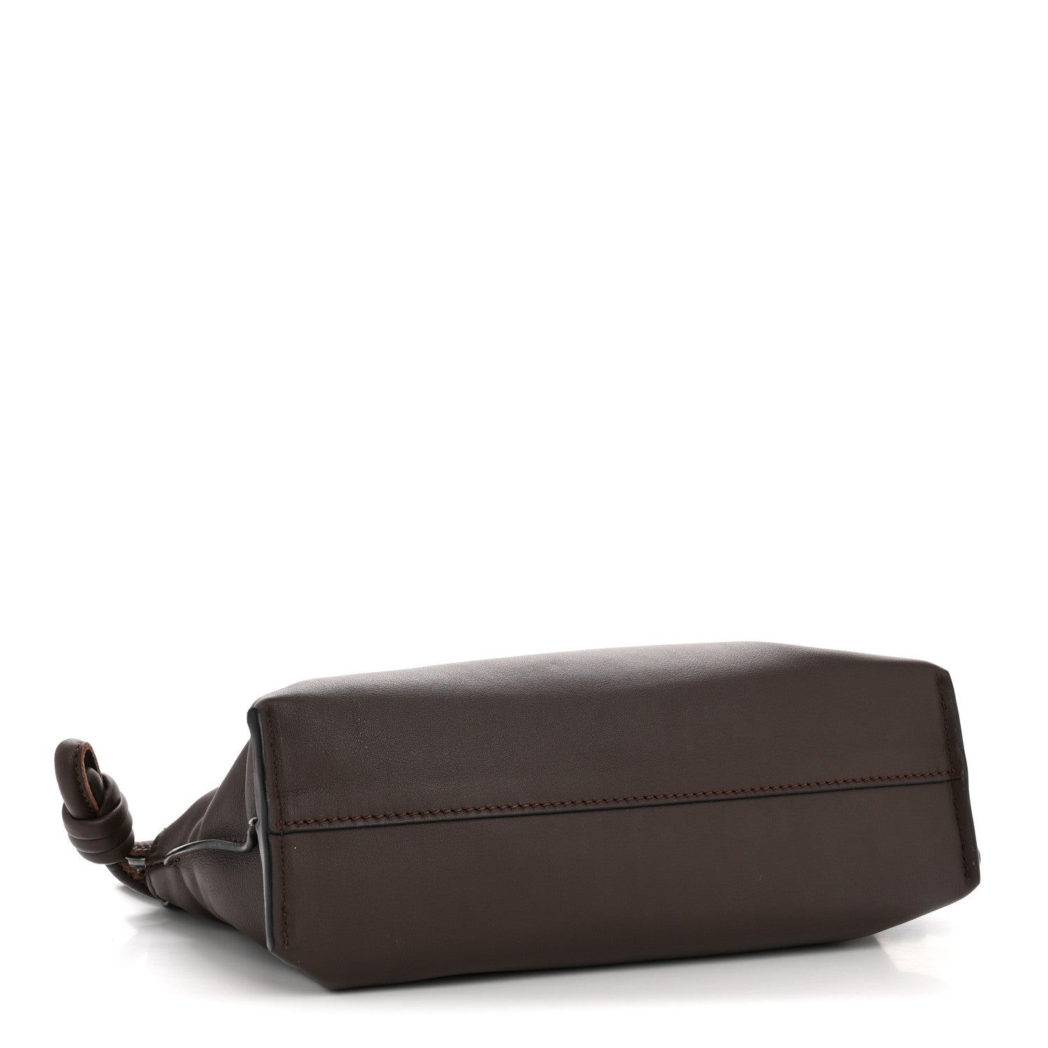 Calfskin Mini Flamenco Knot Clutch Chocolate