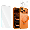 Entronix Bundle Compatible with iPhone 17 Pro - [Magnetic] Translucent Matte Gripstand Case, 1 Clear Screen Protector & 1 Camera Lens Protector