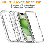 Entronix [Magnetic] Case Compatible with iPhone 16E - [Clear] Triple-Layer Heavy Duty Protection