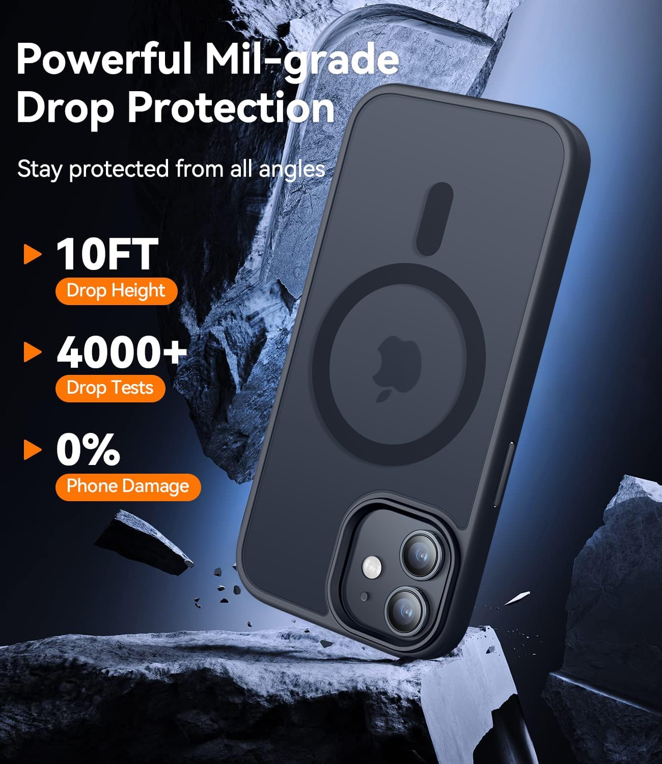 Entronix [Magnetic] Case Compatible with iPhone 12/12 Pro - Translucent Frosted Matte