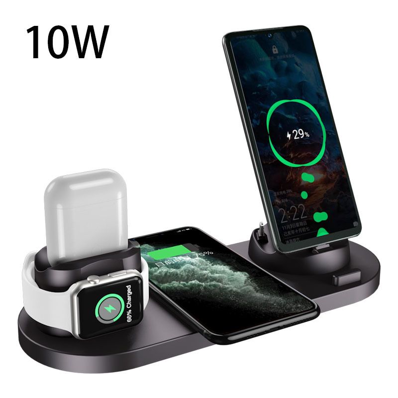 Wireless Charger For IPhone14 13 Fast Charger For Phone Fast Charging Pad For Phone Watch 6 In 1 Charging Dock Station 10W