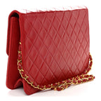 Lambskin Quilted Medium Single Flap Red
