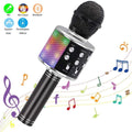 Wireless Karaoke Microphone BT Handheld Portable Speaker Home KTV Player With Dancing LED Lights Record Function For Kids