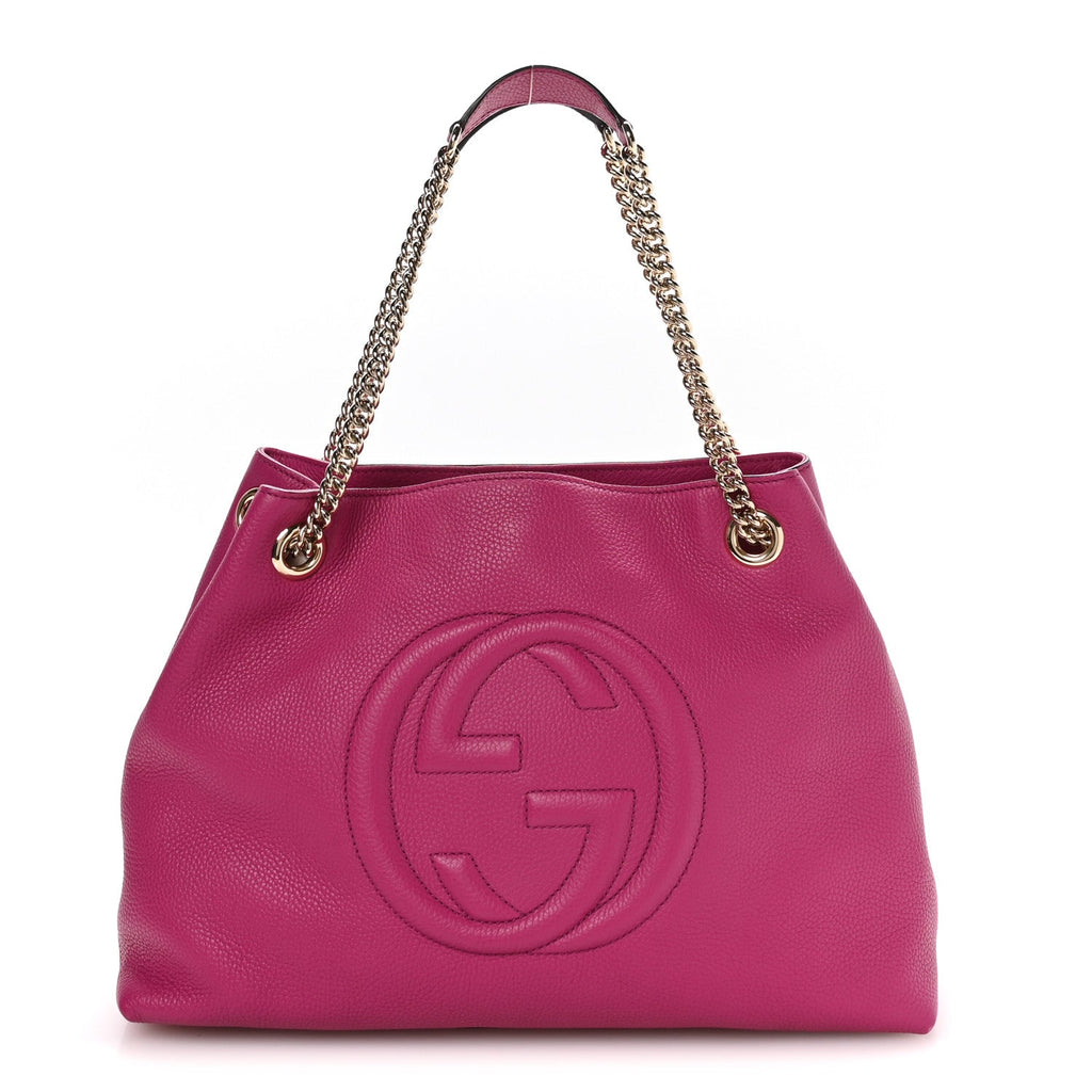 Cellarius Calfskin Medium Soho Chain Shoulder Bag Bright Bouganville