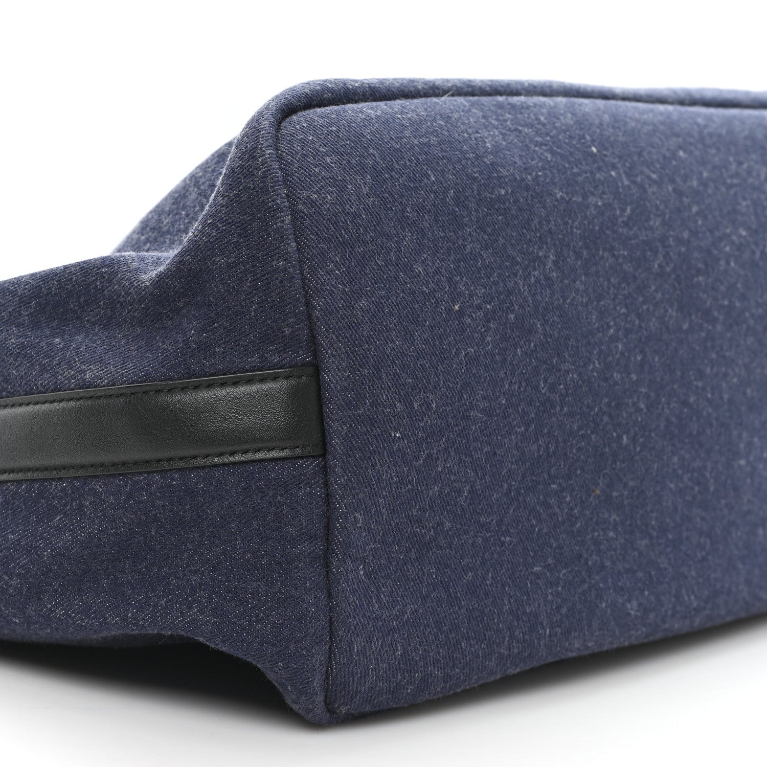 Calfskin Denim Large The Bow Bag Blue Black