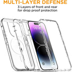 Entronix [Magnetic] Case Compatible with iPhone 14 Pro Max - [Clear] Triple-Layer Heavy Duty Protection