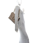 Calfskin Y Quilted Monogram Medium Loulou Chain Satchel Dusty Grey