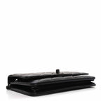 Lambskin Quilted Trendy CC Wallet On Chain WOC So Black