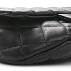Calfskin Quilted CC Uniform Flap Belt Bag Black