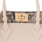Calfskin Karung Snakeskin Mahina On My Side PM Quartz White